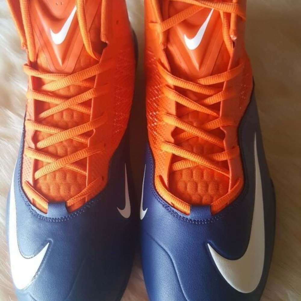 NIKE ZOOM ELITE MEN ORANGE NAVY REMOVEABLE CLEATS